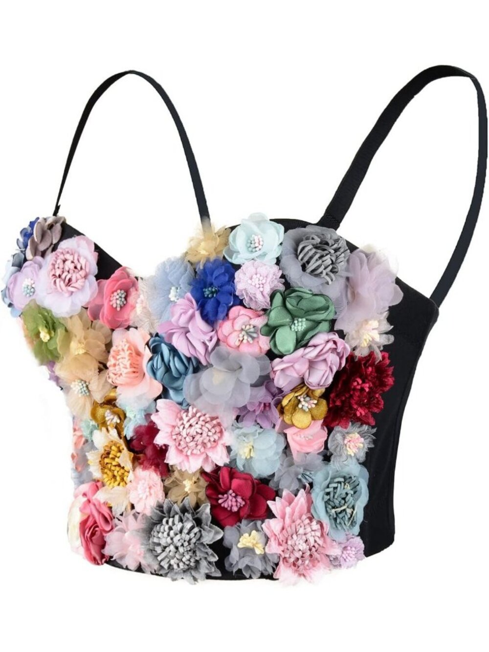 3D Floral Bustier Crop Top for Women | Wedding, Party & Club Bra Top